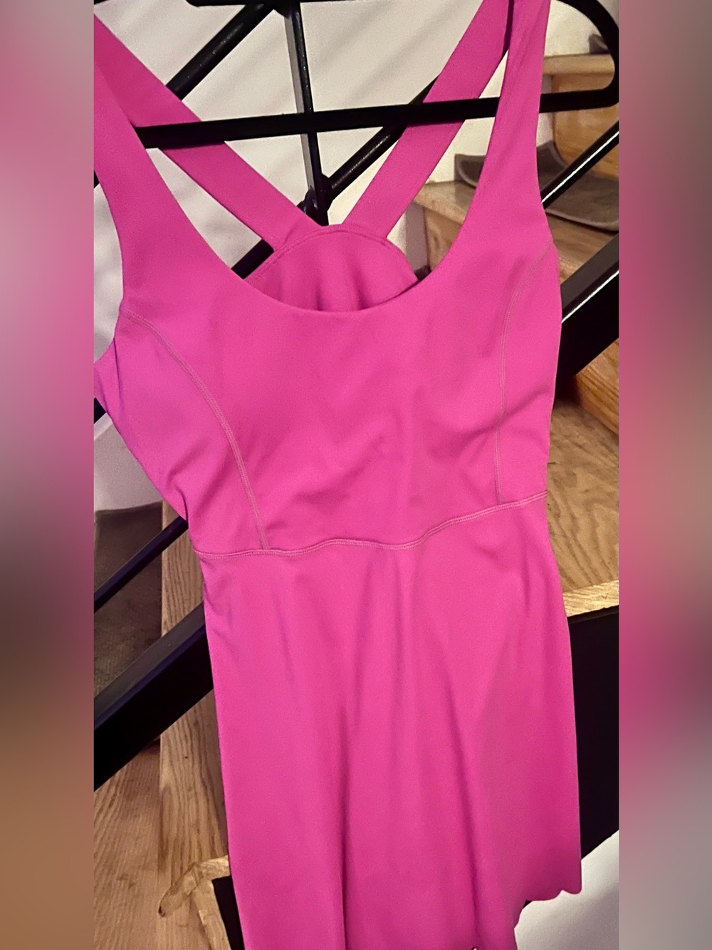 Athletic Pink Dress w/ built-in shorts & bra! Sz Med